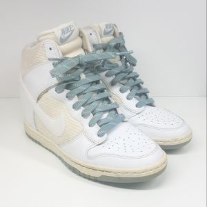 Nike White Wedge Canvas Sneakers 644877-102